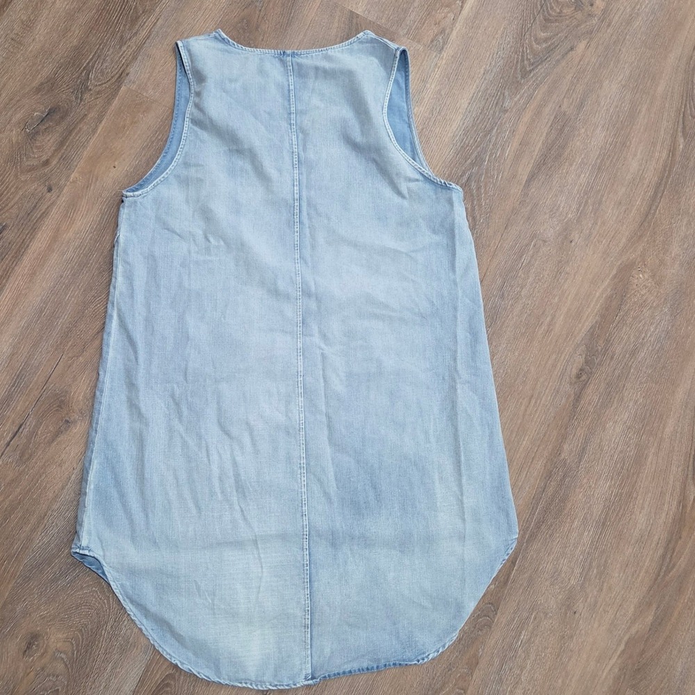 CUPSHE Womens Light Wash Denim Sleeveless High Low V-Neck dress Large L - Picture 7 of 7